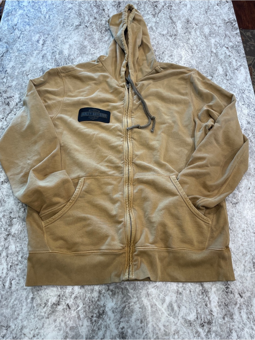 Harley Davidson Eagle Zip Up Hoodie Men’s XL Tan
